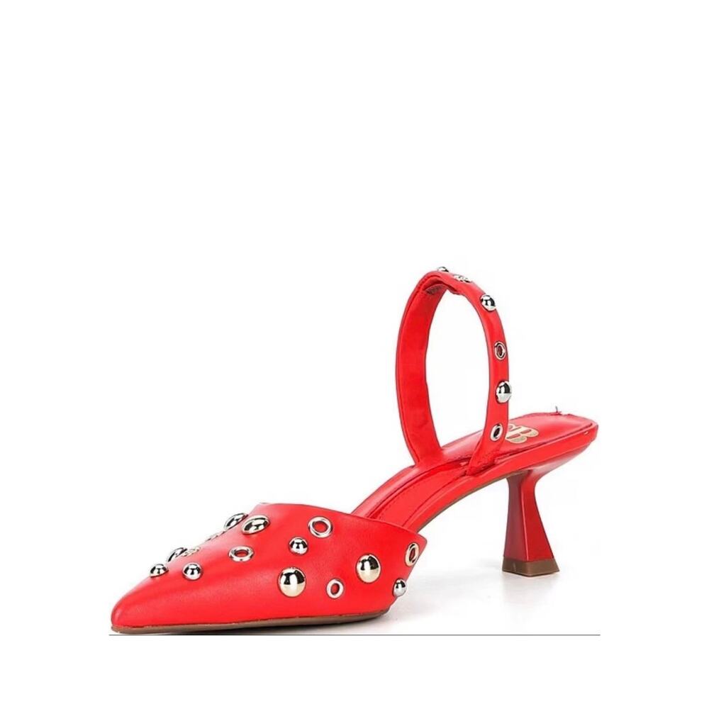 GB Office Siren Leather Grommet&Stud Kitten Heel Slingback Women’s Sz8 NWOB $130 - Picture 4 of 8